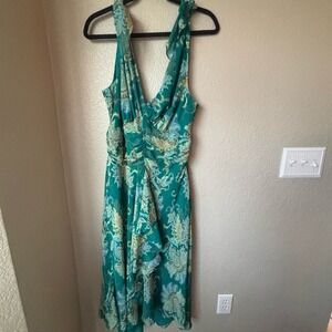 Bandolino green and turquoise paisley dress (14)